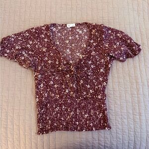 Short Sleeve Cropped Blouse